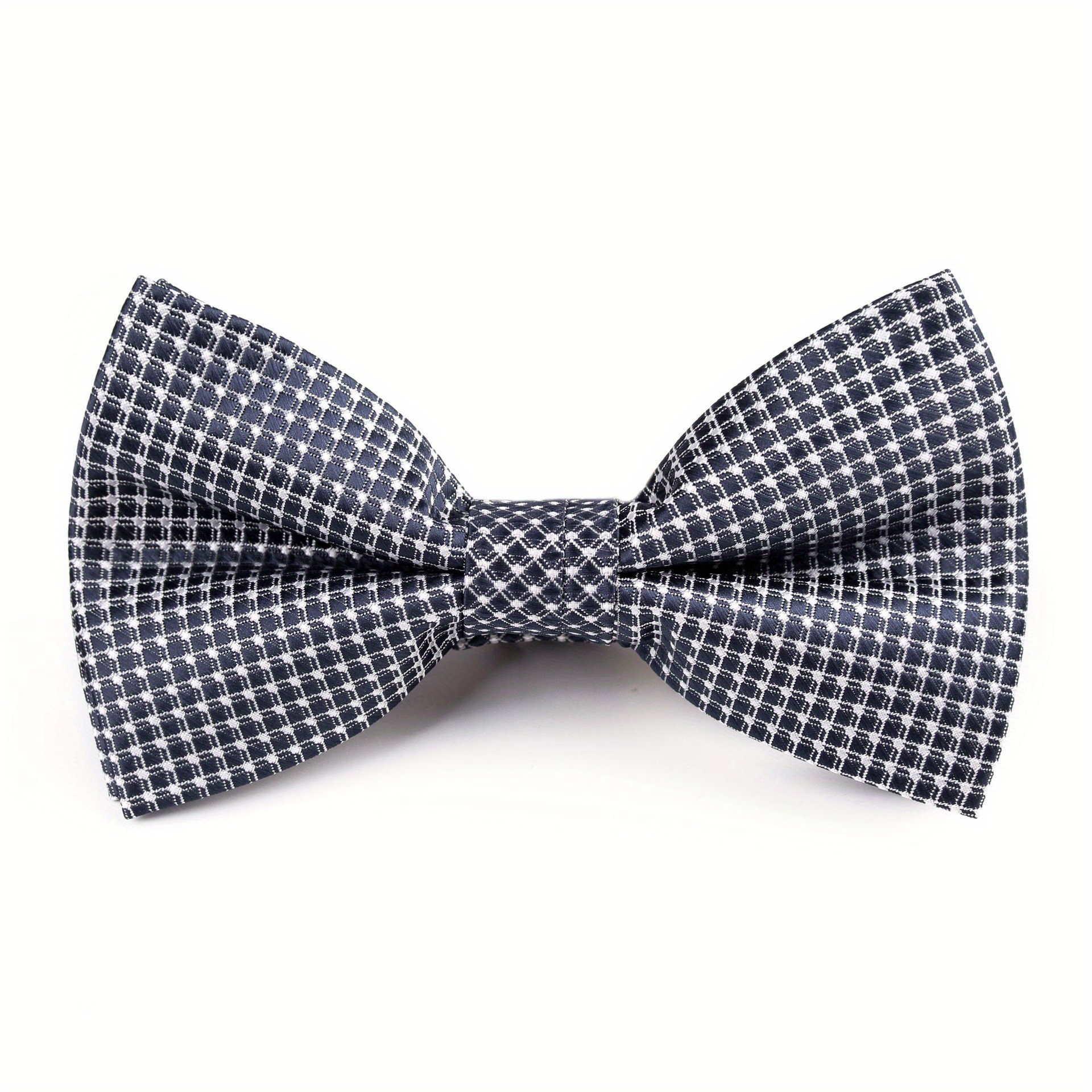 Men's Plaid Diagonal Stripe Bow Tie