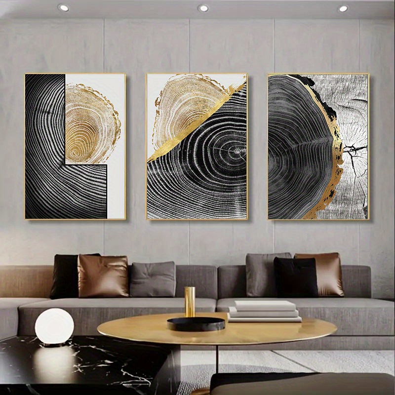 Abstract Sculptures Home Decor - Black and Gold Centerpieces for Tables 