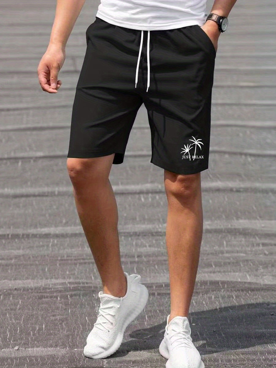 Men's Streetwear Shorts, just Relax Graphic Drawstring Stretchy