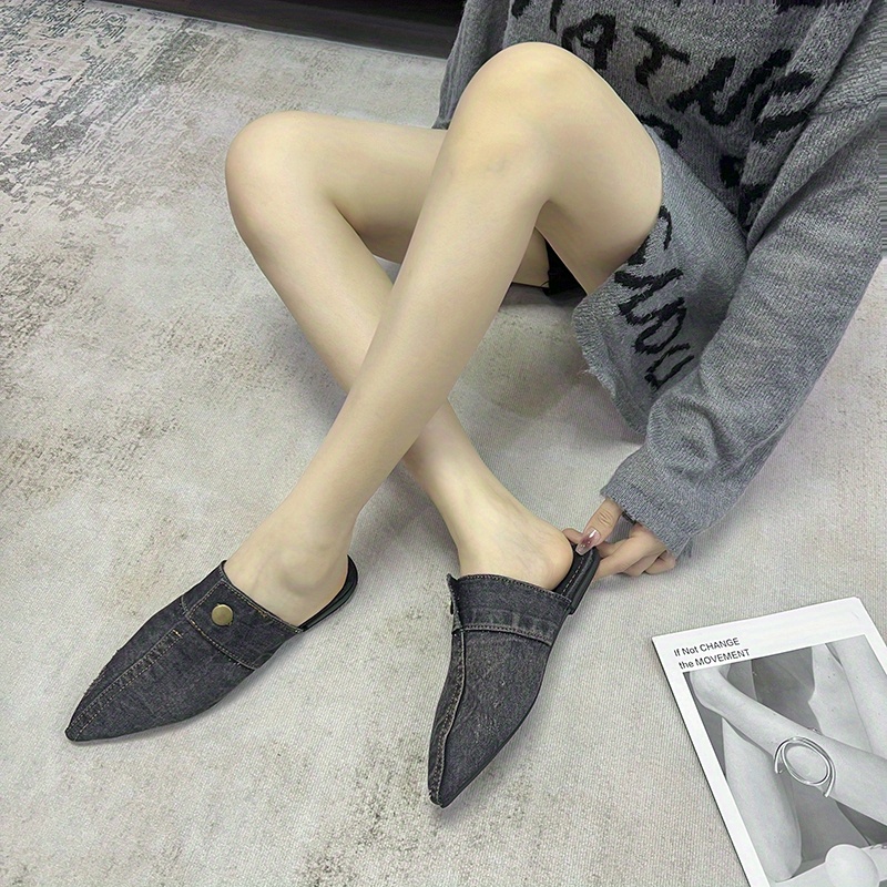 denim mules womens shoes