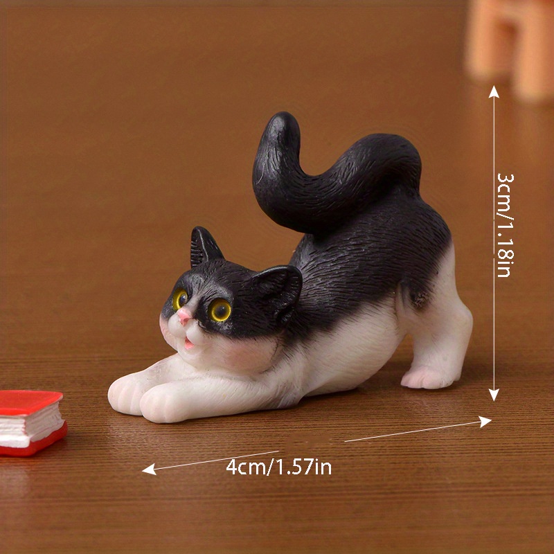 aerkesd Micro Landscape Cat Figurine Aesthetic Wood Burrs-free