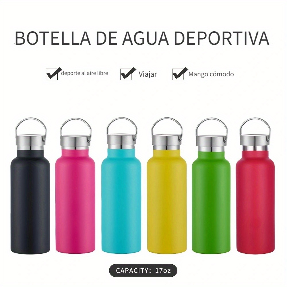 Aqua - Botella térmica de acero inoxidable de doble pared aislada al vacío,  termo de metal, cantimplora reutilizable para deportes, escuela, fitness