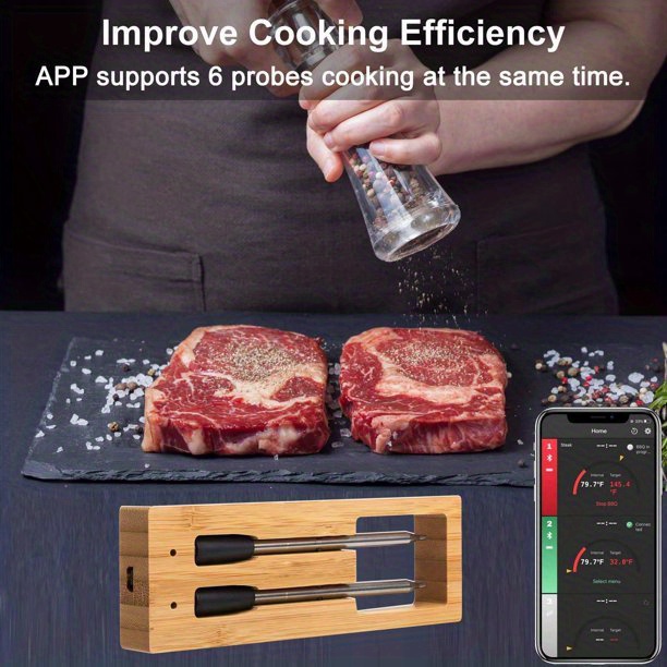 Waterproof Smart Meat Thermometer With Dual Probe Wireless - Temu