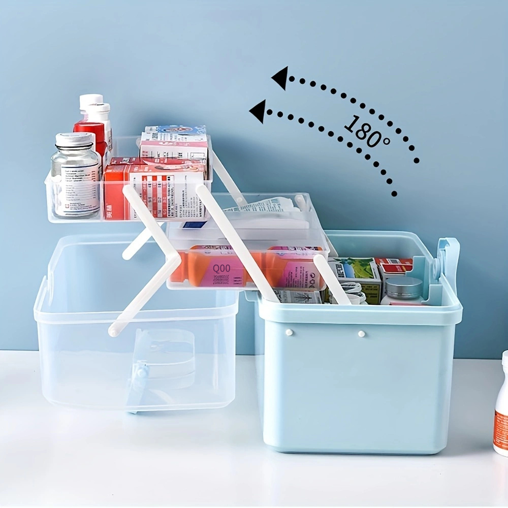 Mairuker Caja de almacenamiento multiusos para medicamentos con pastillero  extraíble, caja de primeros auxilios familiar, estuche de almacenamiento
