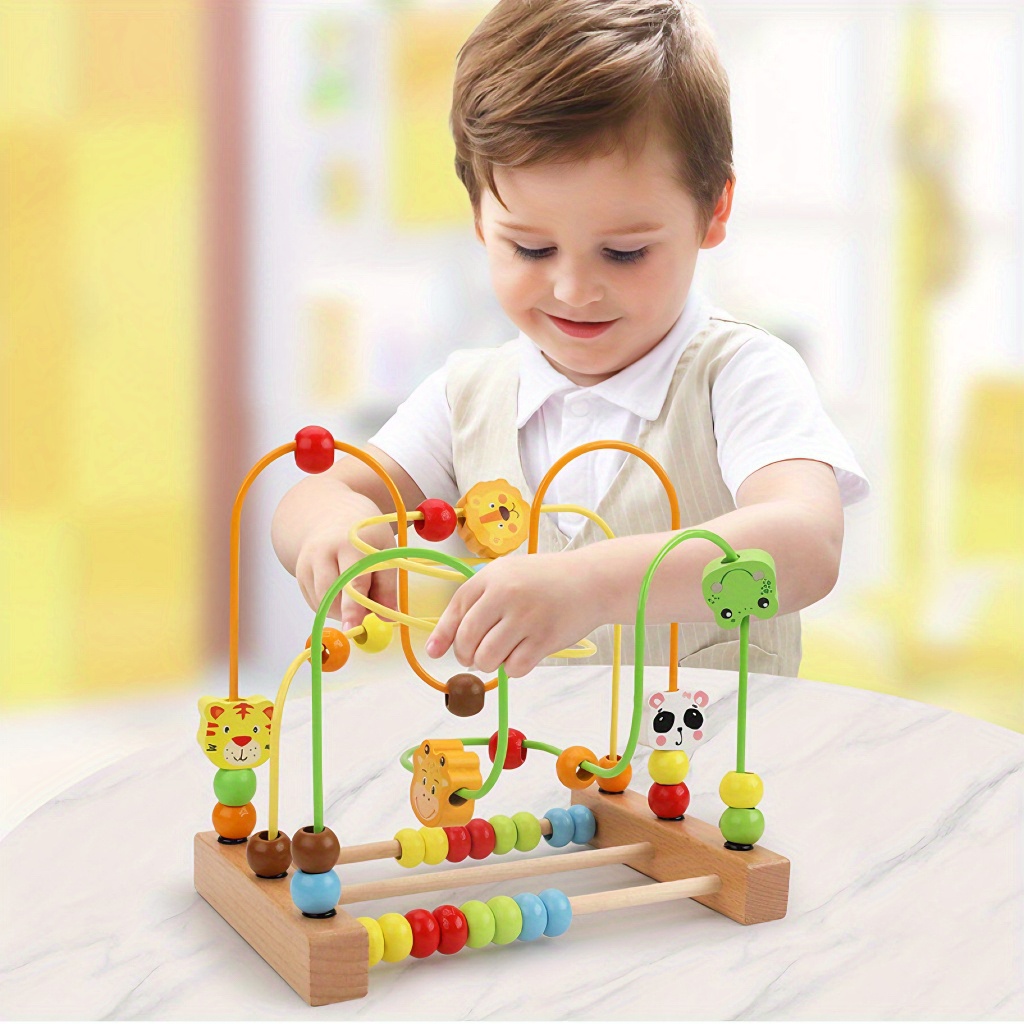Creative Wooden Maze Baby Cute Bead Toys Vegetables Fruits Temu