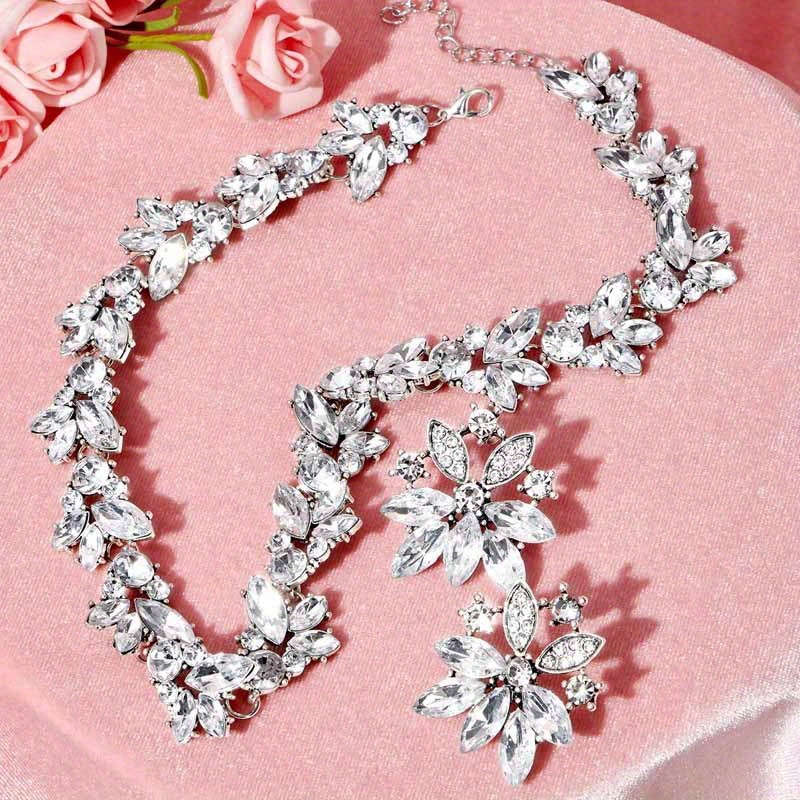 Bridal Zircon Personality Luxury Ornaments Evening Dress Necklace & Earring Jewelry  Set, Dress Set Party Wedding Accessories - Temu United Arab Emirates