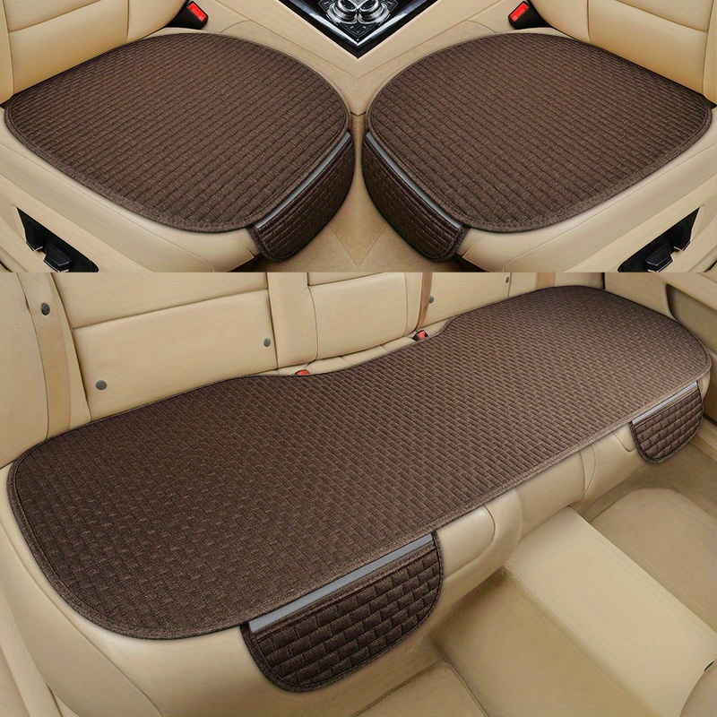 Flax Car Seat Cover Breathable Comfortable Summer Linen Seat