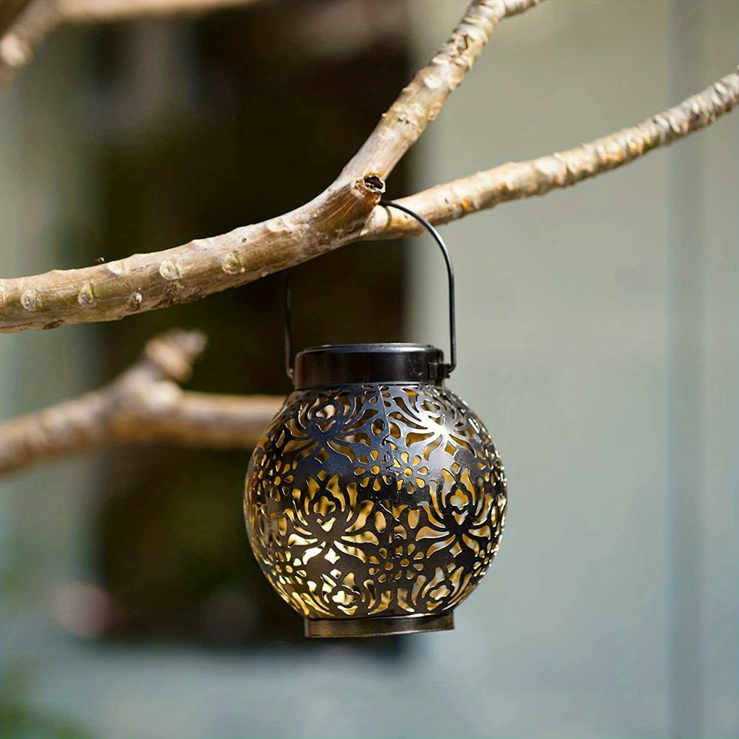 Outdoor Solar Hanging Lantern Lights Led Metal Lantern Solar - Temu