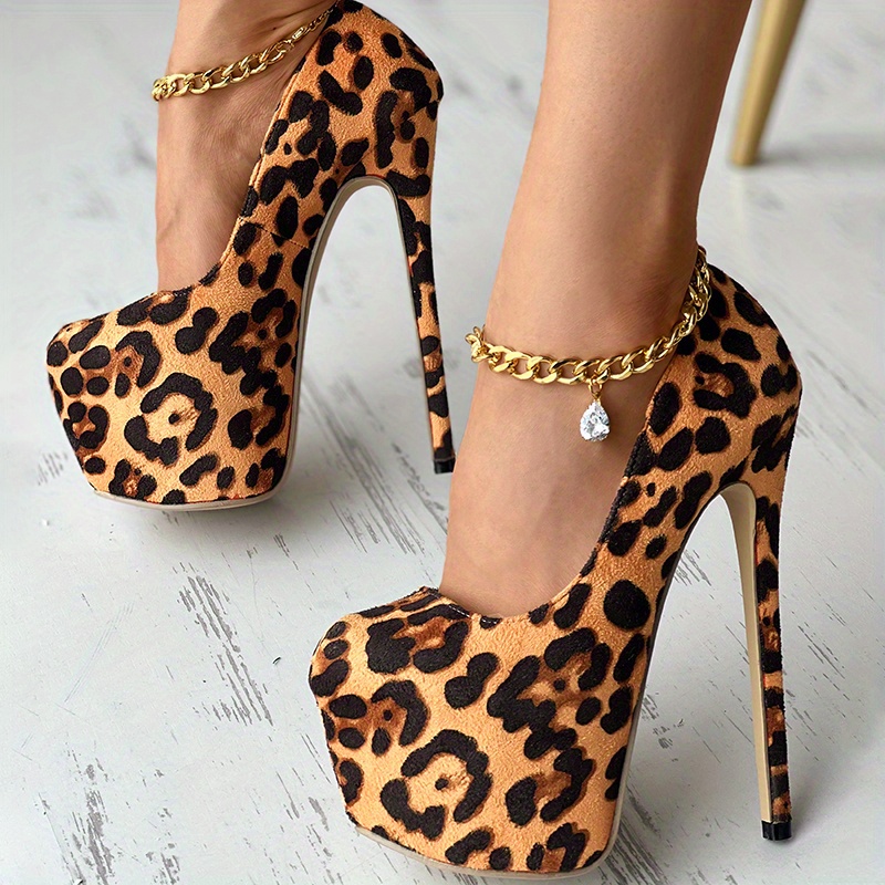 2 inch best sale leopard heels