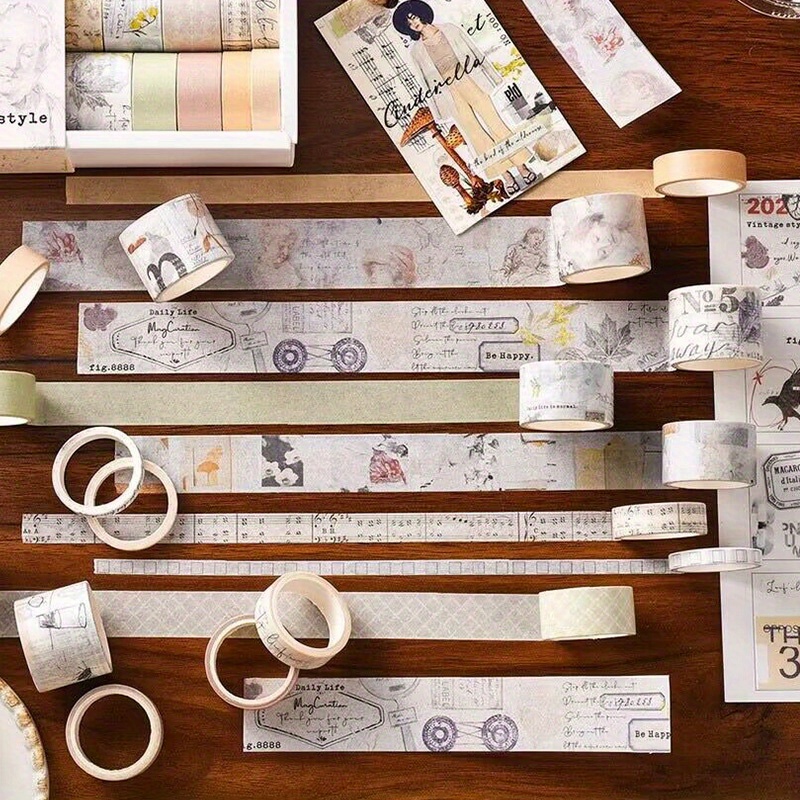 20 Rolls Vintage Washi Tape Set Retro Masking Tape Scrapbook Journaling  Scrapbooking Supplies Junk Journal Craft