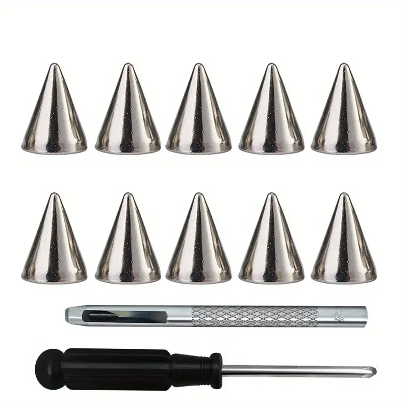 Screwback Cone Spike Studs Kit For Punk Diy Clothes Shoes - Temu