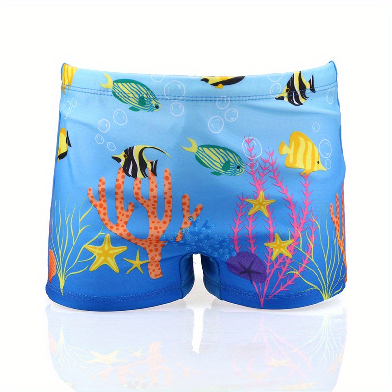 Funtasia Too Boys Swim Trunks - Blue & Green Fish Print main image 0