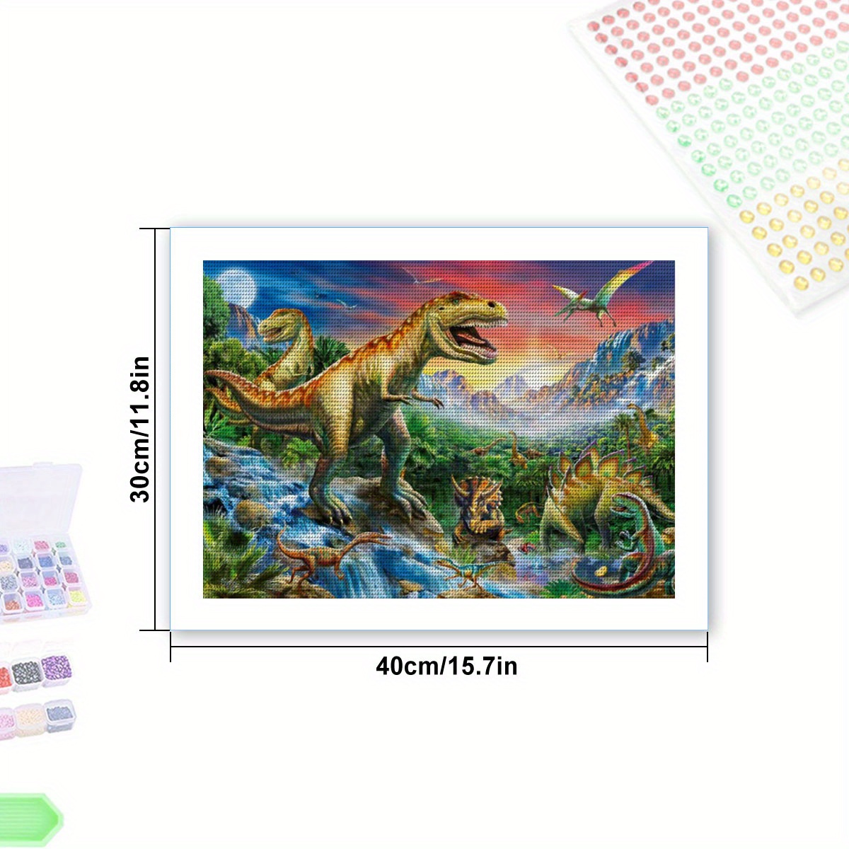 Dinosaur 5d Diamond Painting Kit Diy Paint By Number Round - Temu