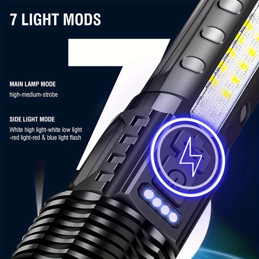 Boruit A76 Super Bright Flashlight Zoomable Rechargeable - Temu