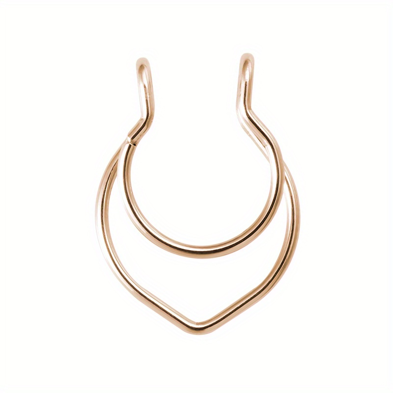 V shaped Geometric Fake Nose Septum Ring For - Temu