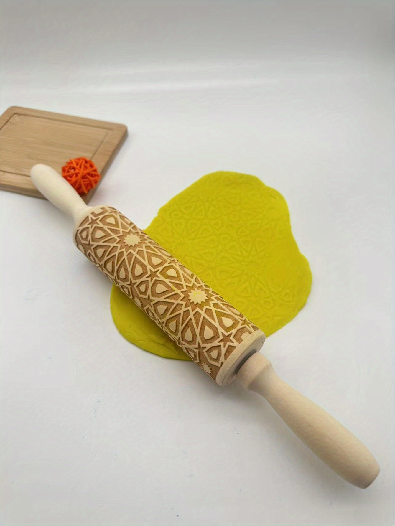 Wooden Embossed Rolling Pin With Baroque Scroll - Temu