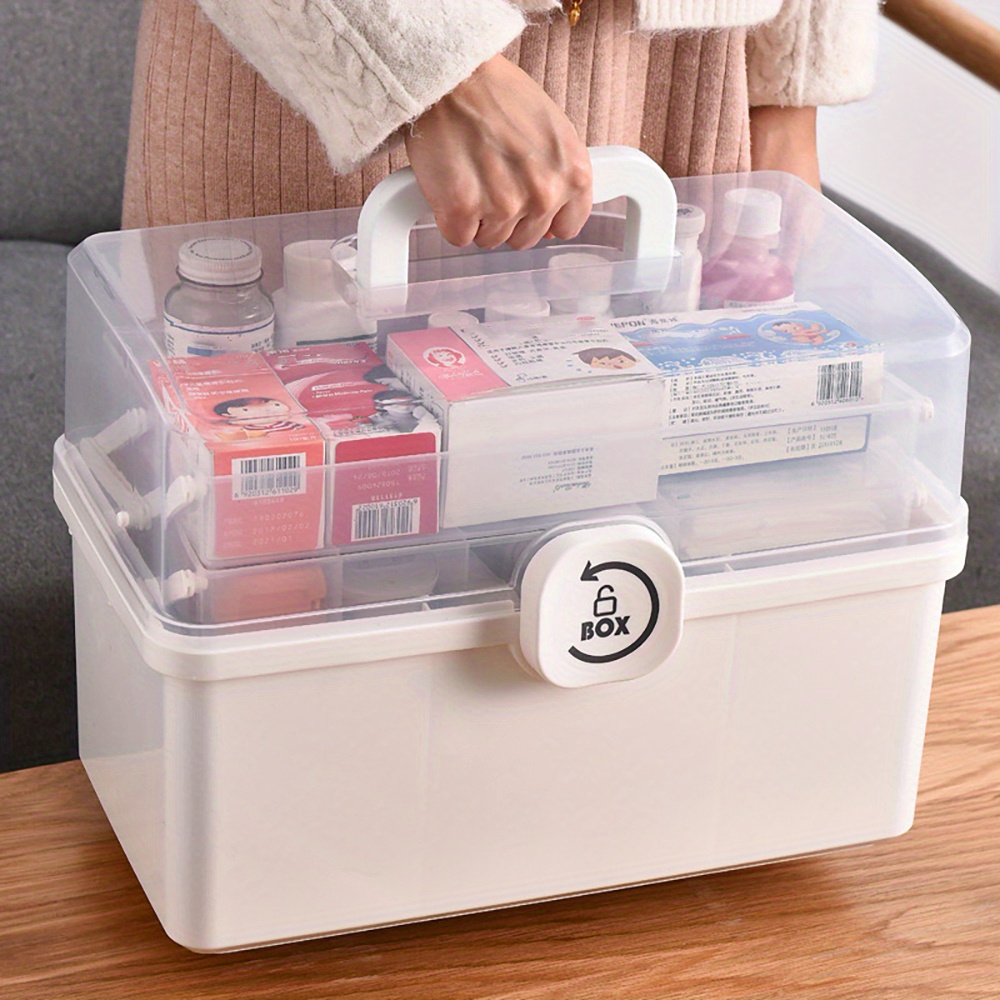 Multi Layer Portable First Aid Box Storage Box Plastic Multifunctional  Household Emergency Medicine Tool Box With Handle 210315 From Kong08,  $14.48
