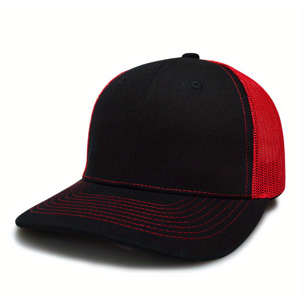 Wide Brim Cotton Baseball Color Block Trend Sunscreen Trucker Hat Mesh Breathable Unisex Snapback Hats For Women Men,Colour