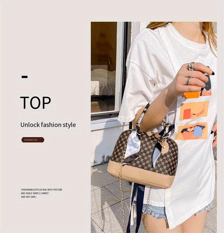 Random Print Zipper Shoulder Bag, Pu Leather Portable Crossbody Bag,  Detachable Strap Metal Chain Handbag - Temu Bahrain