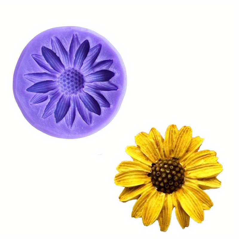1PC Flower Silicone Mold Polymer Clay Flower Casting Mold Daisy Sun Flower  Chrysanthemum Silicone Mold For Cake Decoration Candy Chocolate Paste Proce