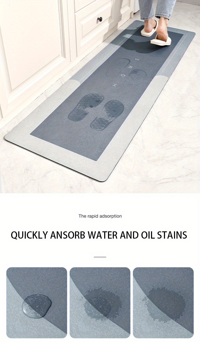 1pc Estilo Retro Crema Diatom Mud Floor Mat Absorbe Agua - Temu
