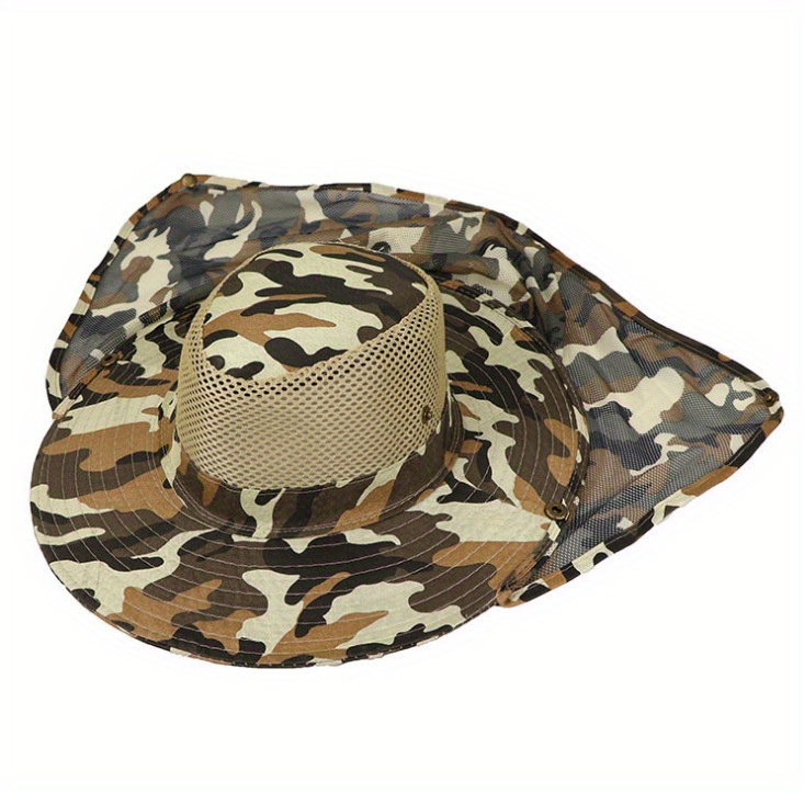 Digital Camouflage Sun Protection Four Vent Hole Big Hat Adjustable Fishing  Hat Mesh Design Climbing Outdoor Anti-UV Supplies for Men Women 
