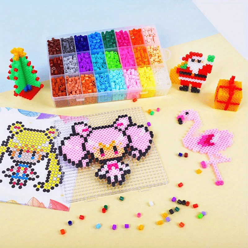 JINLETONG Hama Beads 5mm Kit Jigsaw Puzzle Fuse Beads Set, 4 Big Pegboards,  2 Ironing Paper Tweezers Christmas Gift 210830 From Xianstore07, $24.51