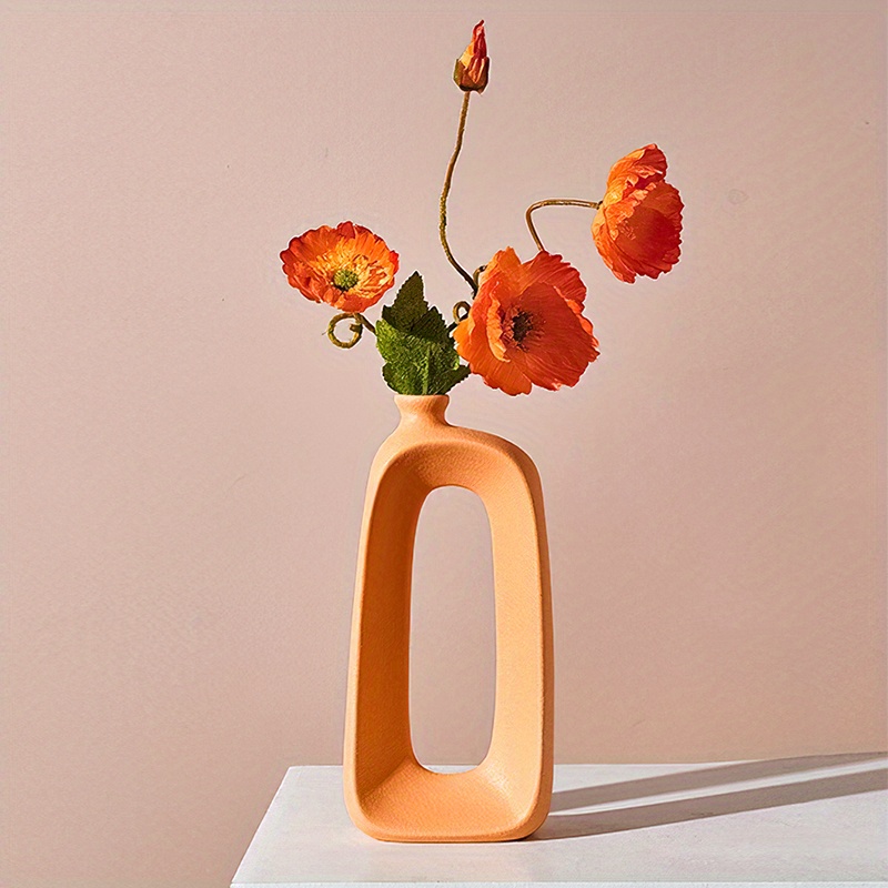 Abstract Resin Vase Modern Home Decor Boho Round Matte Temu Australia