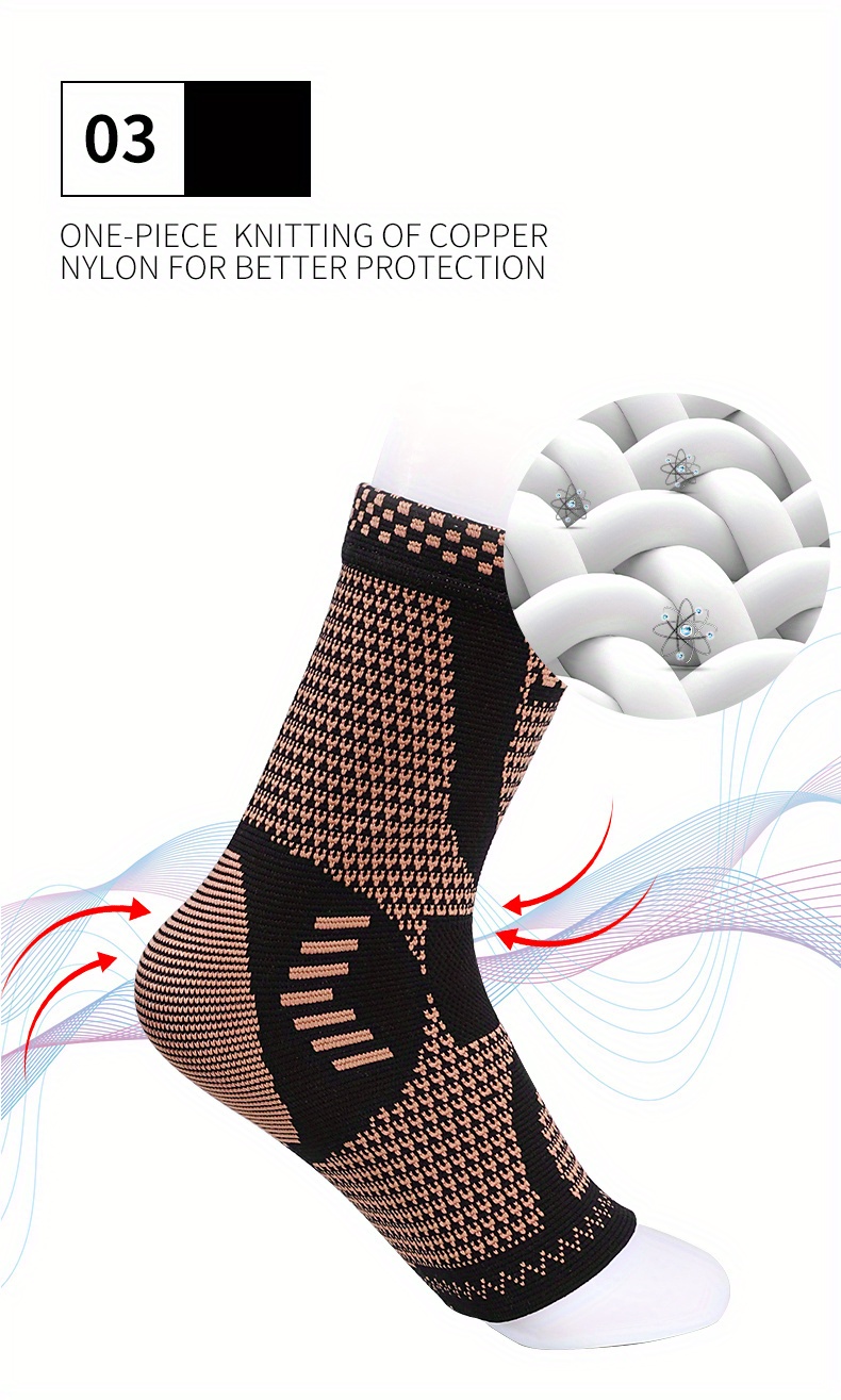 Ankle Brace Copper Infused Ankle Support Compression Sleeve - Temu