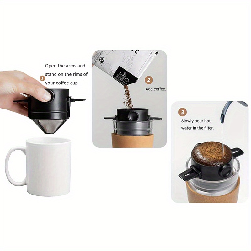 Versez sur le filtre à café en acier inoxydable sans papier goutte à goutte  cône filtre