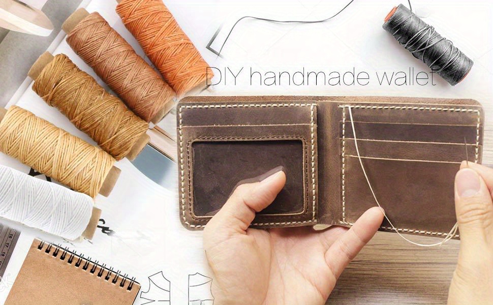  Mandala Crafts - Hilo encerado plano para costura de piel, hilo  de cuero, cuerda de poliéster para costura de cuero, encuadernación : Arte  y Manualidades