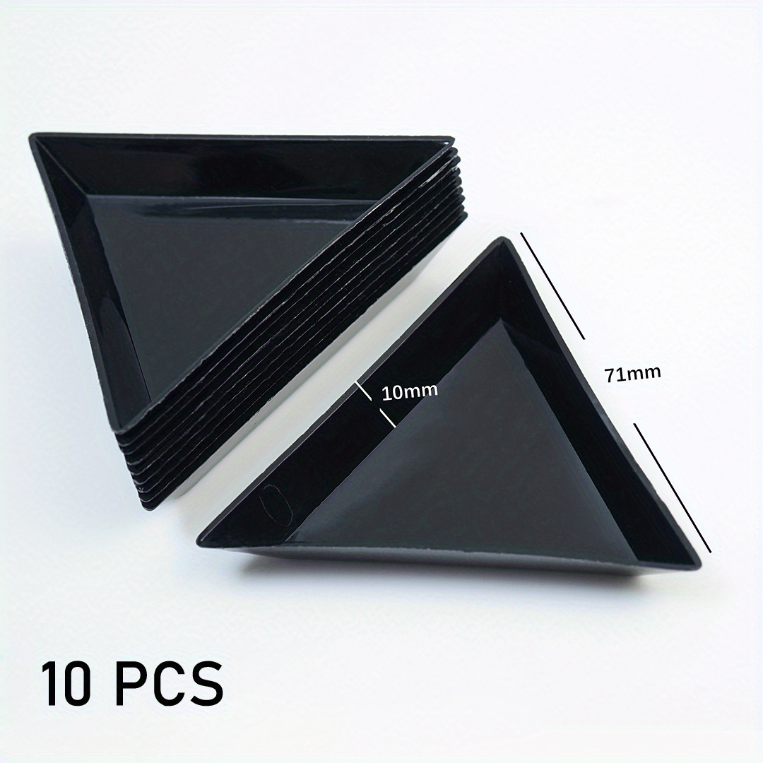 Colorful Plastic Triangle Nail Tray Rhinestone Storage Tray - Temu