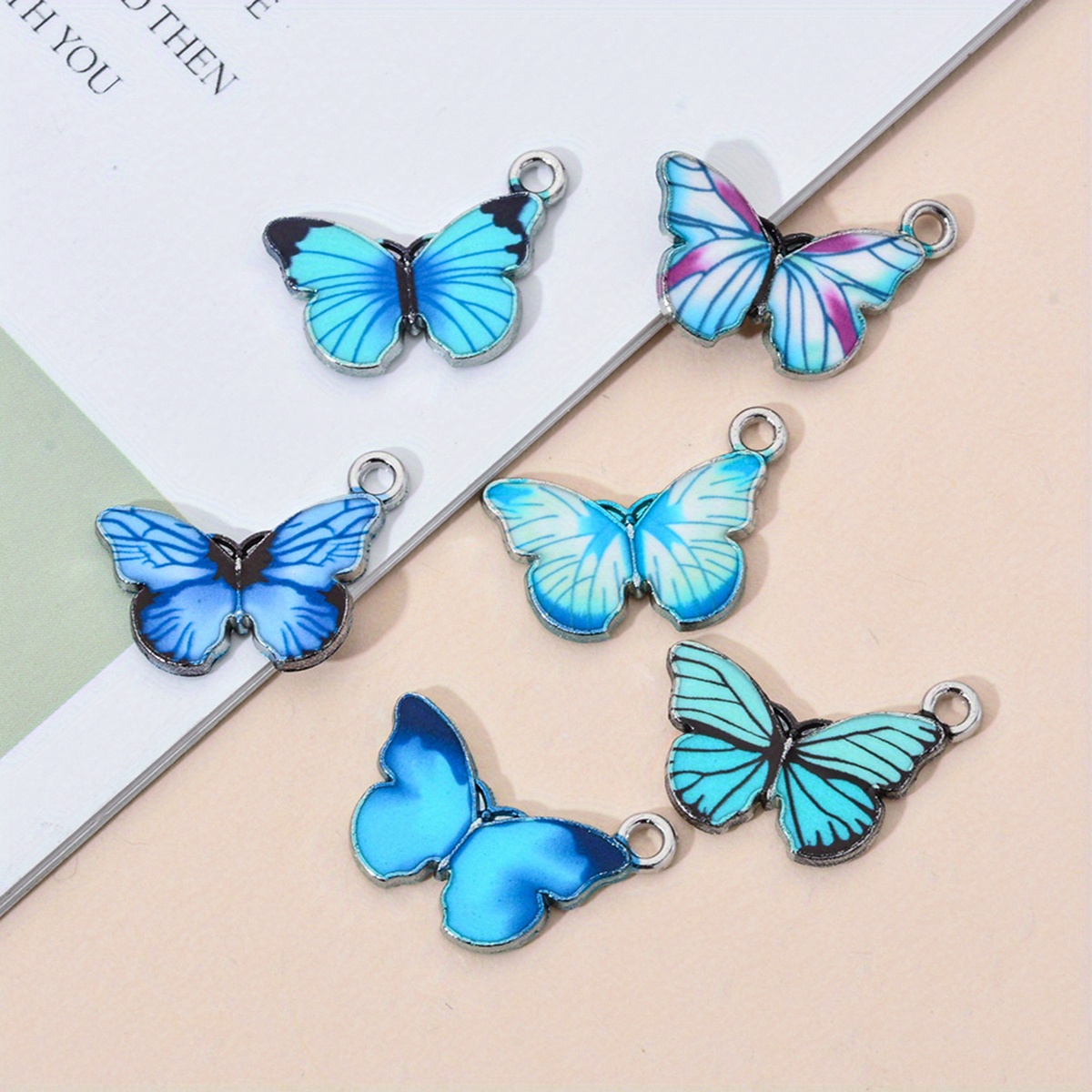 Image of 6pcs Silvery-colored Enamel Charms For Women's Pendant Drop Necklace Pendant Jewelry Making Additions Wholesale