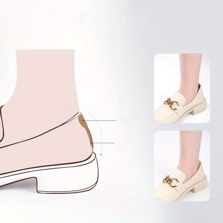 1pair Heel Sticker Anti-Drop Heel High Heel Shoes Heel Anti-Wear Foot Sticker Shoes Big Change Small Artifact, Loafer Shoes Half Size Pad, Change One Size Change Half Size Length 3.58in/9.09cm Width 2.05in/5.21cm