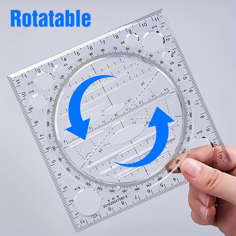 Stamprints Tools & Accessories - Multifunctional Rotating Template Ruler Rotatable Drawing Ruler