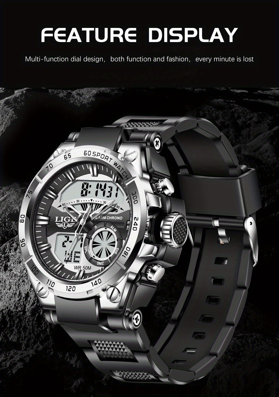 Lige Reloj Hombre Reloj Digital Militar Resistente Agua 50 M Reloj Cuarzo  Led Reloj Deportivo Hombre Relojes Hombre, Opción Ideal Regalos, Compre  Ahora Ofertas Tiempo Limitado