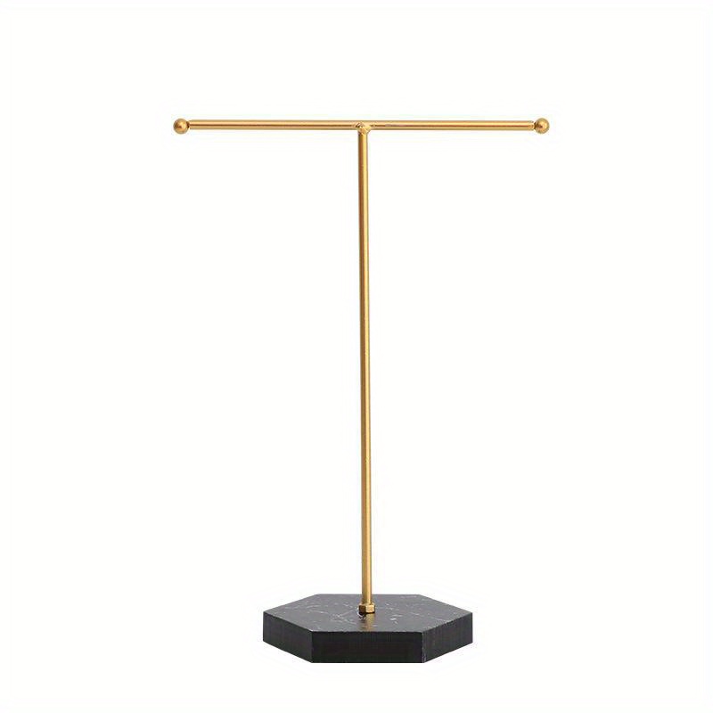 Classic Golden T Shaped Jewelry Accessories Storage Rack