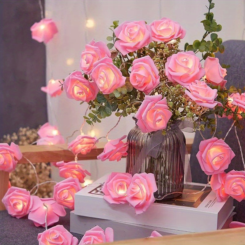 Lumière Led, Rose galaxie dans une veilleuse en forme de dôme de verre,  cadeaux, guirlande lumineuse Led sur fleur, Rose pour la saint-valentin