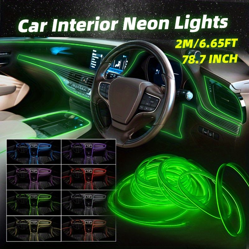 Tira de luces LED para Interior de coche, tubo de luz fría de neón