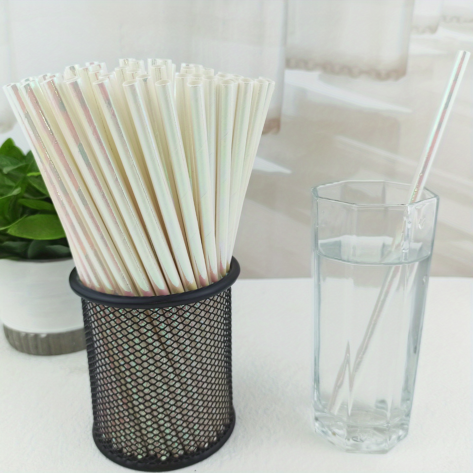 Metallic & Color Block Disposable Straws - Perfect For Parties ...