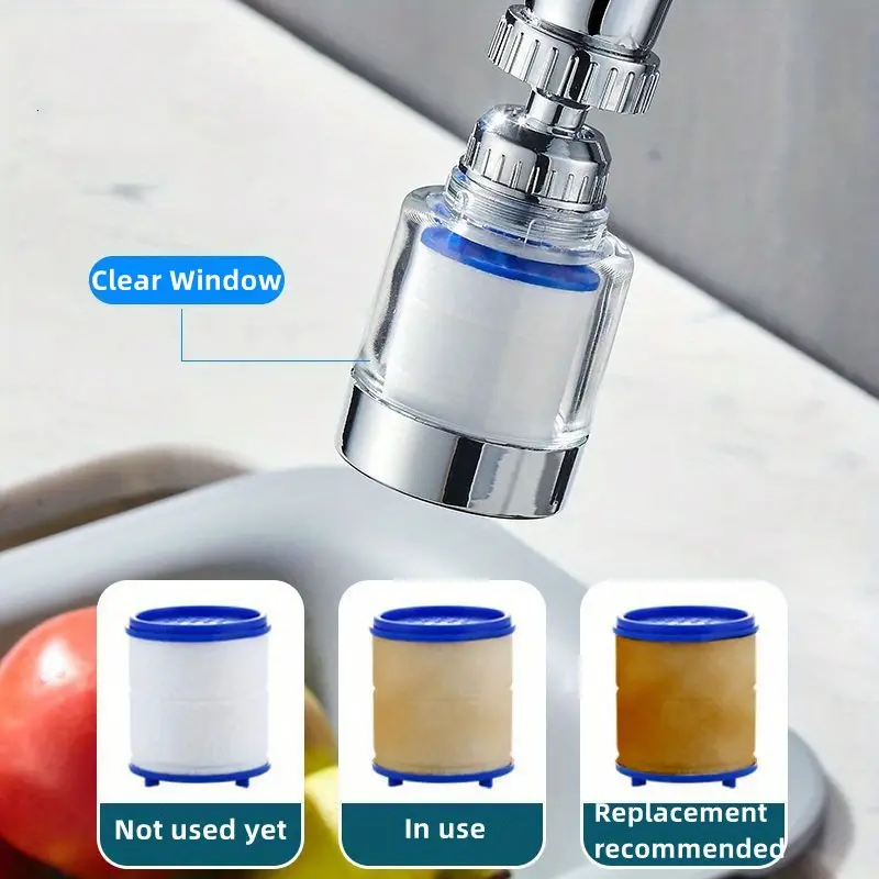 1pc faucet water purifier filter universal rotary faucet extender high pressure areator replaceable filter faucet attachment details 2