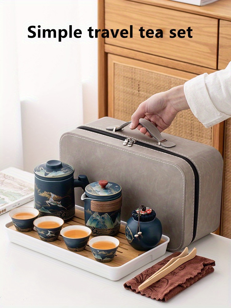 kung Fu Set Chinese Travel Tea Set - Ceramic Kung Fu Tea Set with