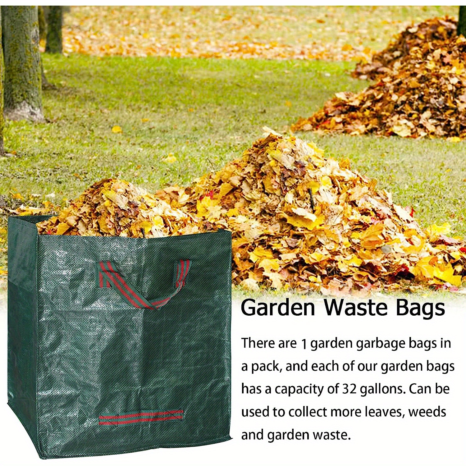 Yard Waste Container, 32 Gallon Reusable Large Gardening Trash Leaf Bags,  For In The Garden Recycling Leaves And In Lawn - Temu