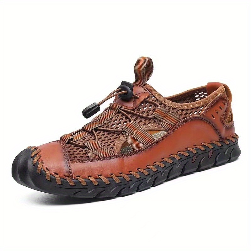 mens breathable mesh sandals casual slip outdoor walking - Temu