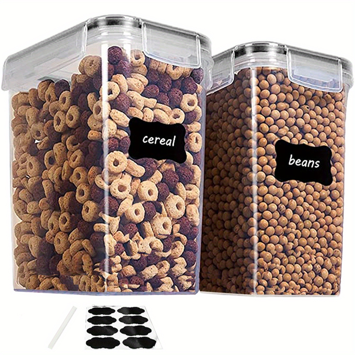 LeonDia 2 Packs Cereal Containers Storage, Airtight Food Storage Containers  with Lid, BPA-Free Pantry Organizers and Storage for Cereal Flour Sugar