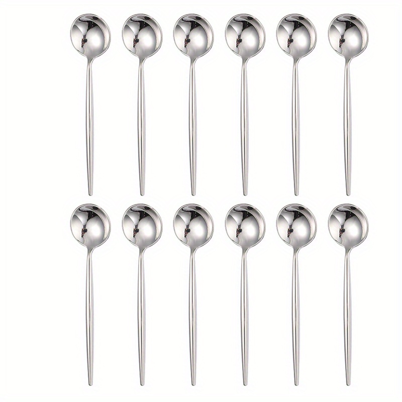 findTop - Juego de 8 cucharas de café expreso de acero inoxidable, mini  cucharaditas para café, té británico, postre, pastel, helado, capuchino,  5.3