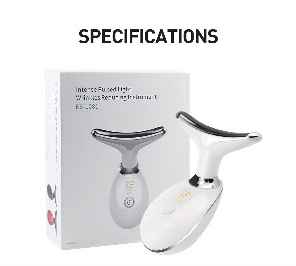 es 1081 intense pulsed neck face firming tool rejuvenate skin reduce wrinkles double chin and tighten skin with 3 color modes details 7