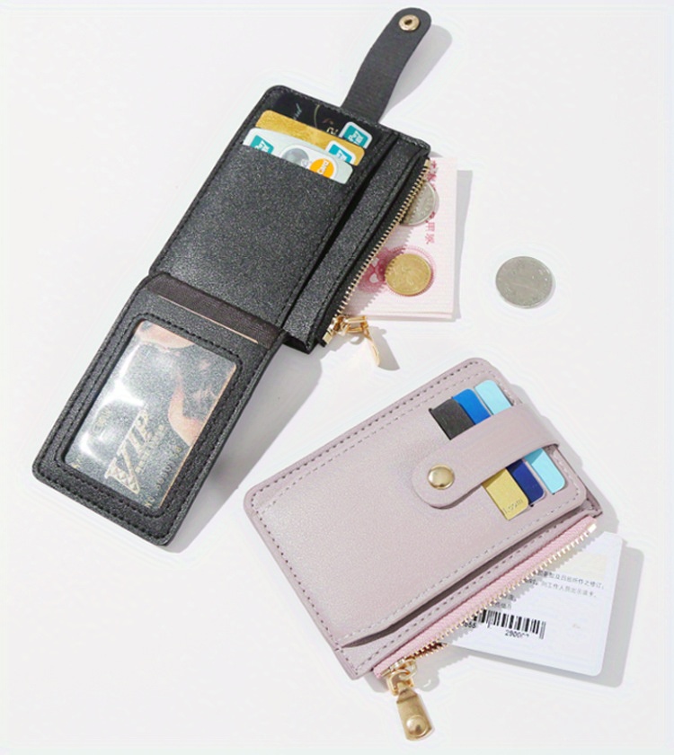 Minimalist Solid Color Long Wallet, Zipper Around Coin Purse, Large  Capacity Credit Card Holder - Temu Italy