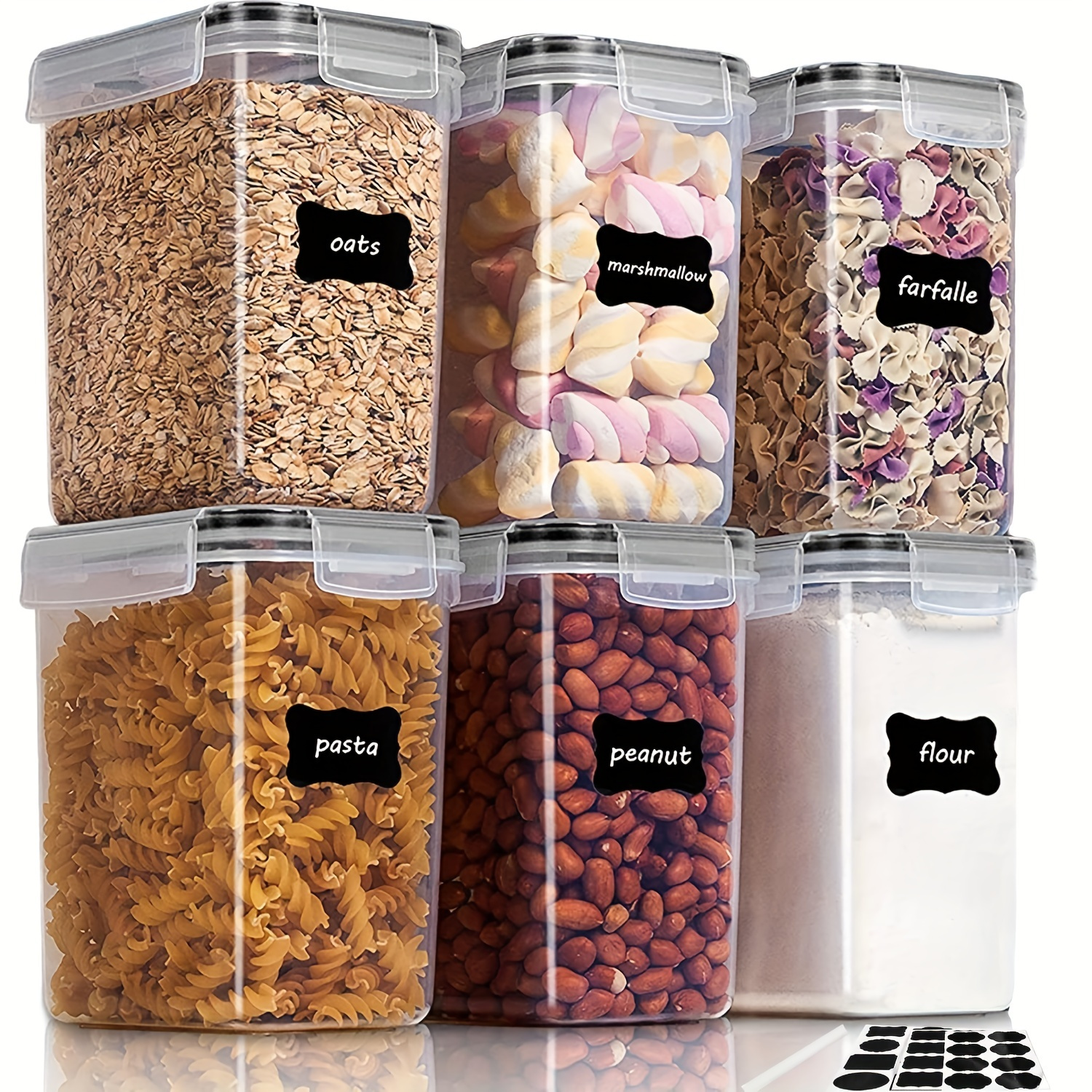 6pcs Airtight Food Storage Container With Lid - Bpa-free Plastic
