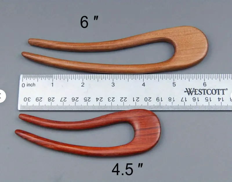 1pc minimalist u shape two pronged wood hair fork wood hairpin for thick hair minimal bun holder and ponytail holder details 2